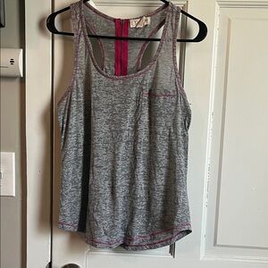 OP Heather Gray Tank Top with Pink Trim